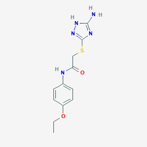 molecular formula C12H15N5O2S B492745 2-[(5-amino-1H-1,2,4-triazol-3-yl)sulfanyl]-N-(4-ethoxyphenyl)acetamide CAS No. 423128-31-8