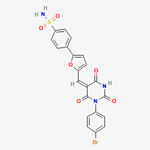 molecular formula C21H14BrN3O6S B4927457 4-(5-{[1-(4-bromophenyl)-2,4,6-trioxotetrahydro-5(2H)-pyrimidinylidene]methyl}-2-furyl)benzenesulfonamide 