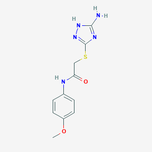molecular formula C11H13N5O2S B492746 2-[(3-amino-1H-1,2,4-triazol-5-yl)sulfanyl]-N-(4-methoxyphenyl)acetamide CAS No. 481656-16-0