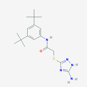molecular formula C18H27N5OS B492747 2-[(5-amino-1H-1,2,4-triazol-3-yl)sulfanyl]-N-(3,5-ditert-butylphenyl)acetamide CAS No. 671200-87-6