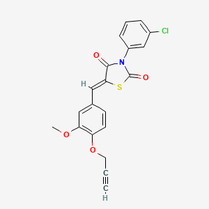 molecular formula C20H14ClNO4S B4927483 3-(3-chlorophenyl)-5-[3-methoxy-4-(2-propyn-1-yloxy)benzylidene]-1,3-thiazolidine-2,4-dione 