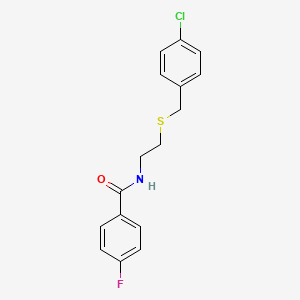 molecular formula C16H15ClFNOS B4927487 N-{2-[(4-chlorobenzyl)thio]ethyl}-4-fluorobenzamide 