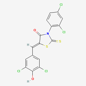molecular formula C16H7Cl4NO2S2 B4927493 5-(3,5-dichloro-4-hydroxybenzylidene)-3-(2,4-dichlorophenyl)-2-thioxo-1,3-thiazolidin-4-one 