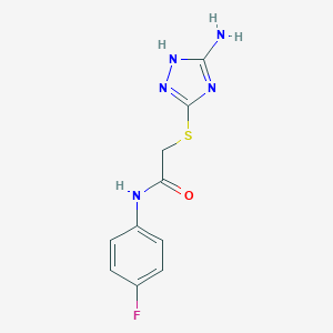 2-[(5-amino-1H-1,2,4-triazol-3-yl)sulfanyl]-N-(4-fluorophenyl)acetamide