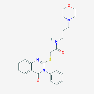 molecular formula C23H26N4O3S B492752 N-(3-morpholin-4-ylpropyl)-2-(4-oxo-3-phenylquinazolin-2-yl)sulfanylacetamide CAS No. 638137-38-9