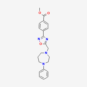 molecular formula C22H24N4O3 B4927521 methyl 4-{5-[(4-phenyl-1,4-diazepan-1-yl)methyl]-1,2,4-oxadiazol-3-yl}benzoate 