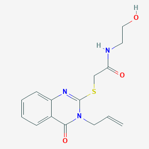 molecular formula C15H17N3O3S B492753 2-((3-allyl-4-oxo-3,4-dihydroquinazolin-2-yl)thio)-N-(2-hydroxyethyl)acetamide CAS No. 638137-36-7