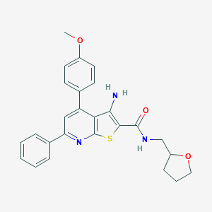 3-amino-4-(4-methoxyphenyl)-N-(oxolan-2-ylmethyl)-6-phenylthieno[2,3-b]pyridine-2-carboxamide