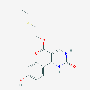 molecular formula C16H20N2O4S B4927542 2-(ethylthio)ethyl 4-(4-hydroxyphenyl)-6-methyl-2-oxo-1,2,3,4-tetrahydro-5-pyrimidinecarboxylate 