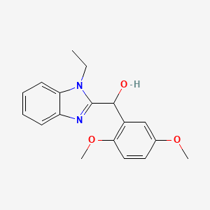 molecular formula C18H20N2O3 B4927559 (2,5-dimethoxyphenyl)(1-ethyl-1H-benzimidazol-2-yl)methanol 