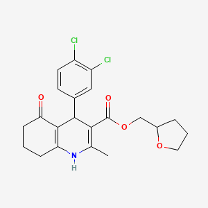 molecular formula C22H23Cl2NO4 B4927573 tetrahydro-2-furanylmethyl 4-(3,4-dichlorophenyl)-2-methyl-5-oxo-1,4,5,6,7,8-hexahydro-3-quinolinecarboxylate 