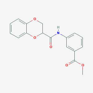 molecular formula C17H15NO5 B4927579 methyl 3-[(2,3-dihydro-1,4-benzodioxin-2-ylcarbonyl)amino]benzoate 