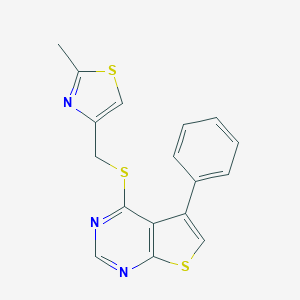 4-[(2-Methyl-1,3-thiazol-4-yl)methylsulfanyl]-5-phenylthieno[2,3-d]pyrimidine