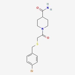 1-{[(4-bromobenzyl)thio]acetyl}-4-piperidinecarboxamide