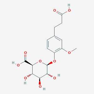 molecular formula C16H20O10 B049276 二氢阿魏酸 4-O-葡萄糖醛酸苷 CAS No. 86321-28-0