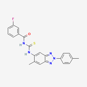 molecular formula C22H18FN5OS B4927614 3-fluoro-N-({[6-methyl-2-(4-methylphenyl)-2H-1,2,3-benzotriazol-5-yl]amino}carbonothioyl)benzamide CAS No. 6405-32-9