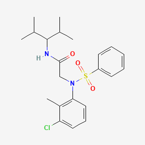 molecular formula C22H29ClN2O3S B4927619 N~2~-(3-chloro-2-methylphenyl)-N~1~-(1-isopropyl-2-methylpropyl)-N~2~-(phenylsulfonyl)glycinamide 