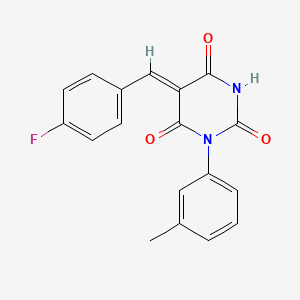 molecular formula C18H13FN2O3 B4927641 5-(4-fluorobenzylidene)-1-(3-methylphenyl)-2,4,6(1H,3H,5H)-pyrimidinetrione 