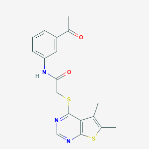 N-(3-acetylphenyl)-2-((5,6-dimethylthieno[2,3-d]pyrimidin-4-yl)thio)acetamide