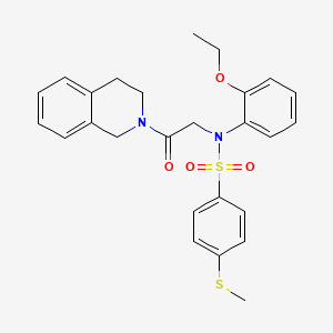 molecular formula C26H28N2O4S2 B4927651 N-[2-(3,4-dihydro-2(1H)-isoquinolinyl)-2-oxoethyl]-N-(2-ethoxyphenyl)-4-(methylthio)benzenesulfonamide 