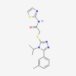 molecular formula C17H19N5OS2 B4927667 2-{[4-isopropyl-5-(3-methylphenyl)-4H-1,2,4-triazol-3-yl]thio}-N-1,3-thiazol-2-ylacetamide 