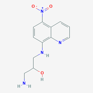 molecular formula C12H14N4O3 B4927670 1-amino-3-[(5-nitro-8-quinolinyl)amino]-2-propanol 