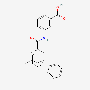 molecular formula C25H27NO3 B4927686 3-({[3-(4-methylphenyl)-1-adamantyl]carbonyl}amino)benzoic acid 