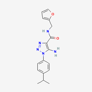 molecular formula C17H19N5O2 B4927691 5-amino-N-(2-furylmethyl)-1-(4-isopropylphenyl)-1H-1,2,3-triazole-4-carboxamide 