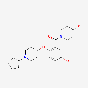 1-cyclopentyl-4-{4-methoxy-2-[(4-methoxy-1-piperidinyl)carbonyl]phenoxy}piperidine