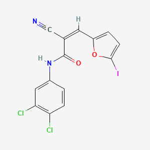 2-cyano-N-(3,4-dichlorophenyl)-3-(5-iodo-2-furyl)acrylamide