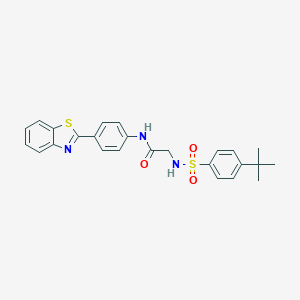 molecular formula C25H25N3O3S2 B492772 N-[4-(1,3-benzothiazol-2-yl)phenyl]-2-[(4-tert-butylphenyl)sulfonylamino]acetamide CAS No. 690246-18-5