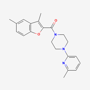 molecular formula C21H23N3O2 B4927728 1-[(3,5-dimethyl-1-benzofuran-2-yl)carbonyl]-4-(6-methyl-2-pyridinyl)piperazine 