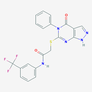 2-[(4-oxo-5-phenyl-1H-pyrazolo[3,4-d]pyrimidin-6-yl)sulfanyl]-N-[3-(trifluoromethyl)phenyl]acetamide