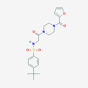 molecular formula C21H27N3O5S B492774 4-叔丁基-N-[2-[4-(呋喃-2-羰基)哌嗪-1-基]-2-氧代乙基]苯磺酰胺 CAS No. 671201-17-5