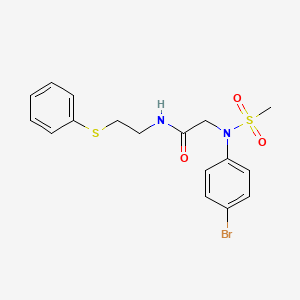 molecular formula C17H19BrN2O3S2 B4927744 N~2~-(4-bromophenyl)-N~2~-(methylsulfonyl)-N~1~-[2-(phenylthio)ethyl]glycinamide 