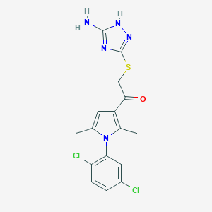 2-[(5-amino-1H-1,2,4-triazol-3-yl)sulfanyl]-1-[1-(2,5-dichlorophenyl)-2,5-dimethylpyrrol-3-yl]ethanone