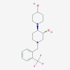 molecular formula C18H25F3N2O2 B4927754 (3'R*,4'R*)-1'-[2-(trifluoromethyl)benzyl]-1,4'-bipiperidine-3',4-diol 