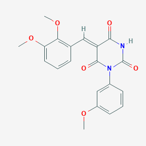 molecular formula C20H18N2O6 B4927756 5-(2,3-dimethoxybenzylidene)-1-(3-methoxyphenyl)-2,4,6(1H,3H,5H)-pyrimidinetrione 