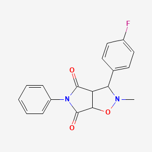 molecular formula C18H15FN2O3 B4927771 3-(4-fluorophenyl)-2-methyl-5-phenyldihydro-2H-pyrrolo[3,4-d]isoxazole-4,6(3H,5H)-dione 
