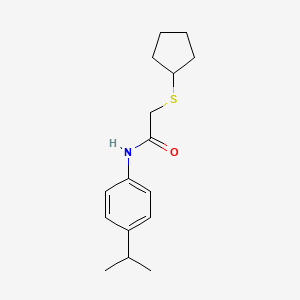 molecular formula C16H23NOS B4927772 2-(cyclopentylthio)-N-(4-isopropylphenyl)acetamide 