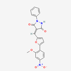 molecular formula C21H15N3O6 B4927780 4-{[5-(2-methoxy-4-nitrophenyl)-2-furyl]methylene}-1-phenyl-3,5-pyrazolidinedione 