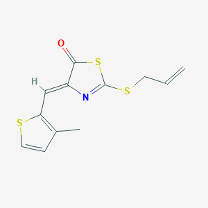 molecular formula C12H11NOS3 B4927783 2-(allylthio)-4-[(3-methyl-2-thienyl)methylene]-1,3-thiazol-5(4H)-one 