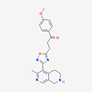molecular formula C21H22N4O3 B4927788 1-(4-methoxyphenyl)-3-[3-(3-methyl-5,6,7,8-tetrahydro-2,7-naphthyridin-4-yl)-1,2,4-oxadiazol-5-yl]-1-propanone trifluoroacetate 