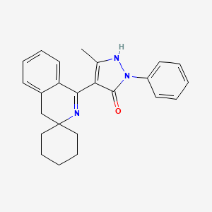 molecular formula C24H25N3O B4927794 5-methyl-2-phenyl-4-(2'H-spiro[cyclohexane-1,3'-isoquinolin]-1'(4'H)-ylidene)-2,4-dihydro-3H-pyrazol-3-one 