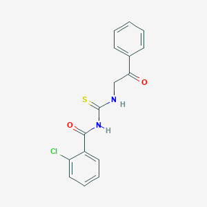 molecular formula C16H13ClN2O2S B4927808 2-chloro-N-{[(2-oxo-2-phenylethyl)amino]carbonothioyl}benzamide 