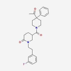molecular formula C27H31FN2O3 B4927828 5-[(4-acetyl-4-phenyl-1-piperidinyl)carbonyl]-1-[2-(3-fluorophenyl)ethyl]-2-piperidinone 