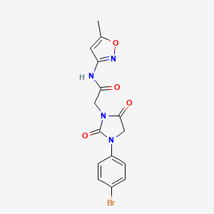 molecular formula C15H13BrN4O4 B4927833 2-[3-(4-bromophenyl)-2,5-dioxo-1-imidazolidinyl]-N-(5-methyl-3-isoxazolyl)acetamide 