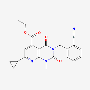 molecular formula C22H20N4O4 B4927838 ethyl 3-(2-cyanobenzyl)-7-cyclopropyl-1-methyl-2,4-dioxo-1,2,3,4-tetrahydropyrido[2,3-d]pyrimidine-5-carboxylate 