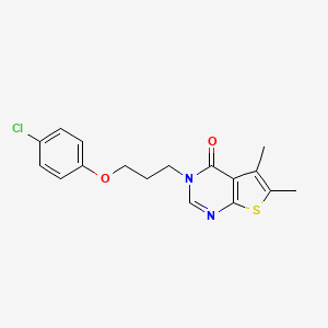 molecular formula C17H17ClN2O2S B4927848 3-[3-(4-chlorophenoxy)propyl]-5,6-dimethylthieno[2,3-d]pyrimidin-4(3H)-one 