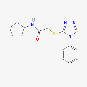 molecular formula C15H18N4OS B4927858 N-cyclopentyl-2-[(4-phenyl-4H-1,2,4-triazol-3-yl)thio]acetamide 
